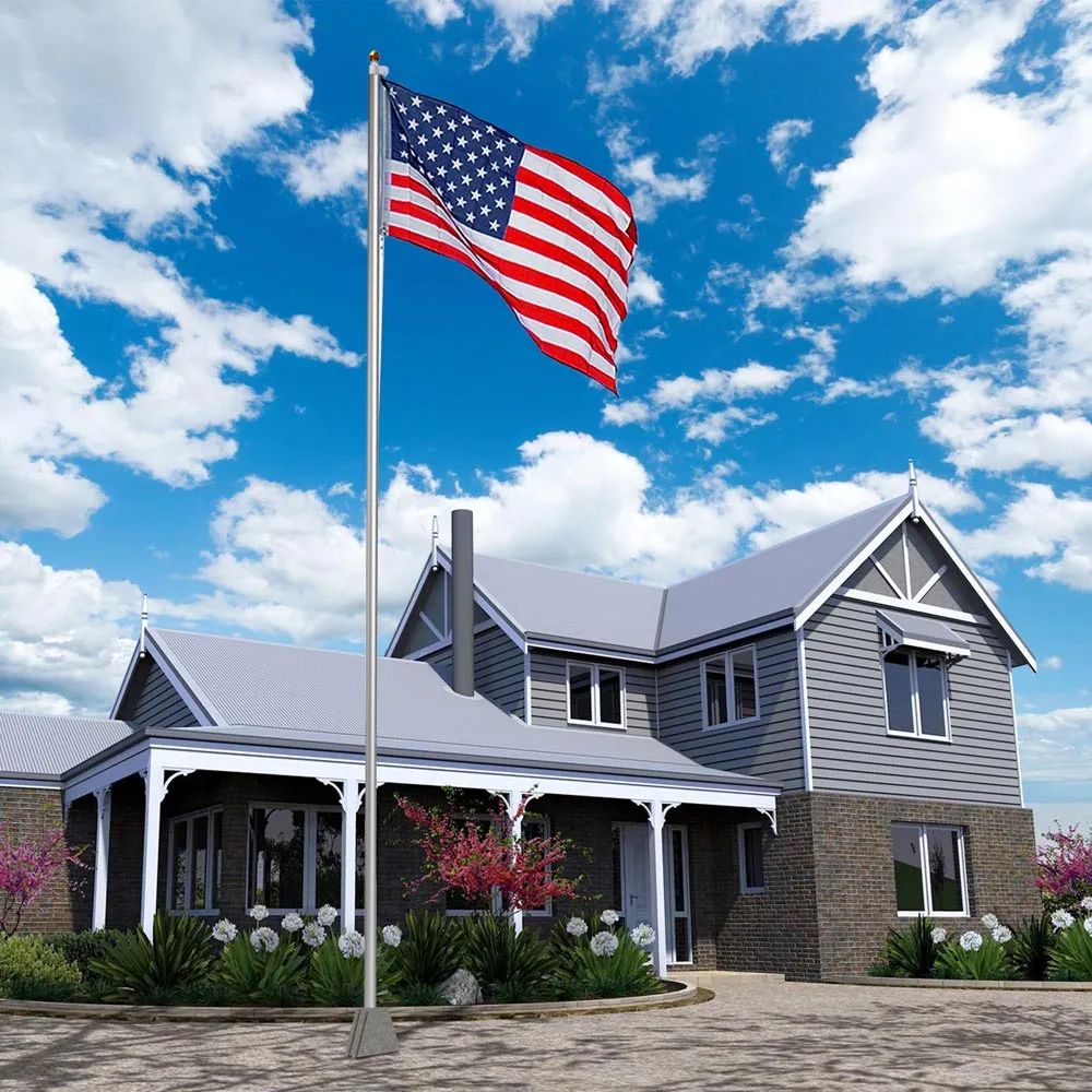 TheLAShop 20 ft Aluminum Sectional Flagpole Kit with US Flag