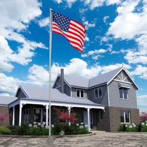 TheLAShop 20 ft Aluminum Sectional Flagpole Kit with US Flag