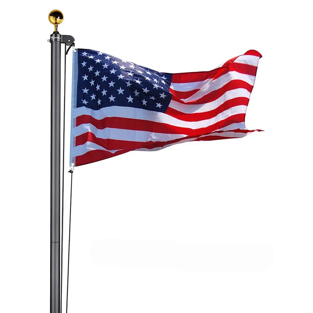 TheLAShop 20 ft Aluminum Sectional Flagpole Kit with US Flag