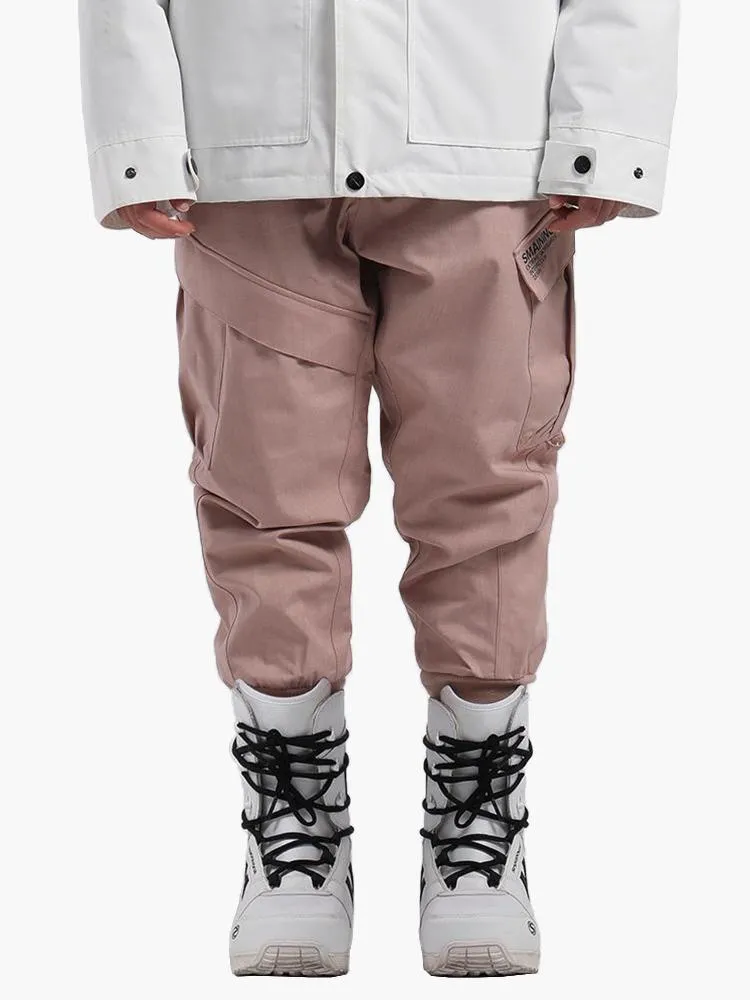 unisex pink Waterproof, warm, loose, thin, breathable and wear-resistant hip-hop double-board snowboard pants